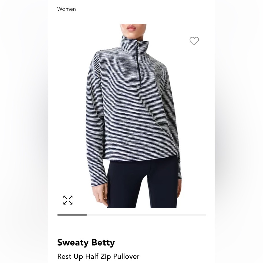 Sweaty Betty Rest Up Half Zip Pullover size small